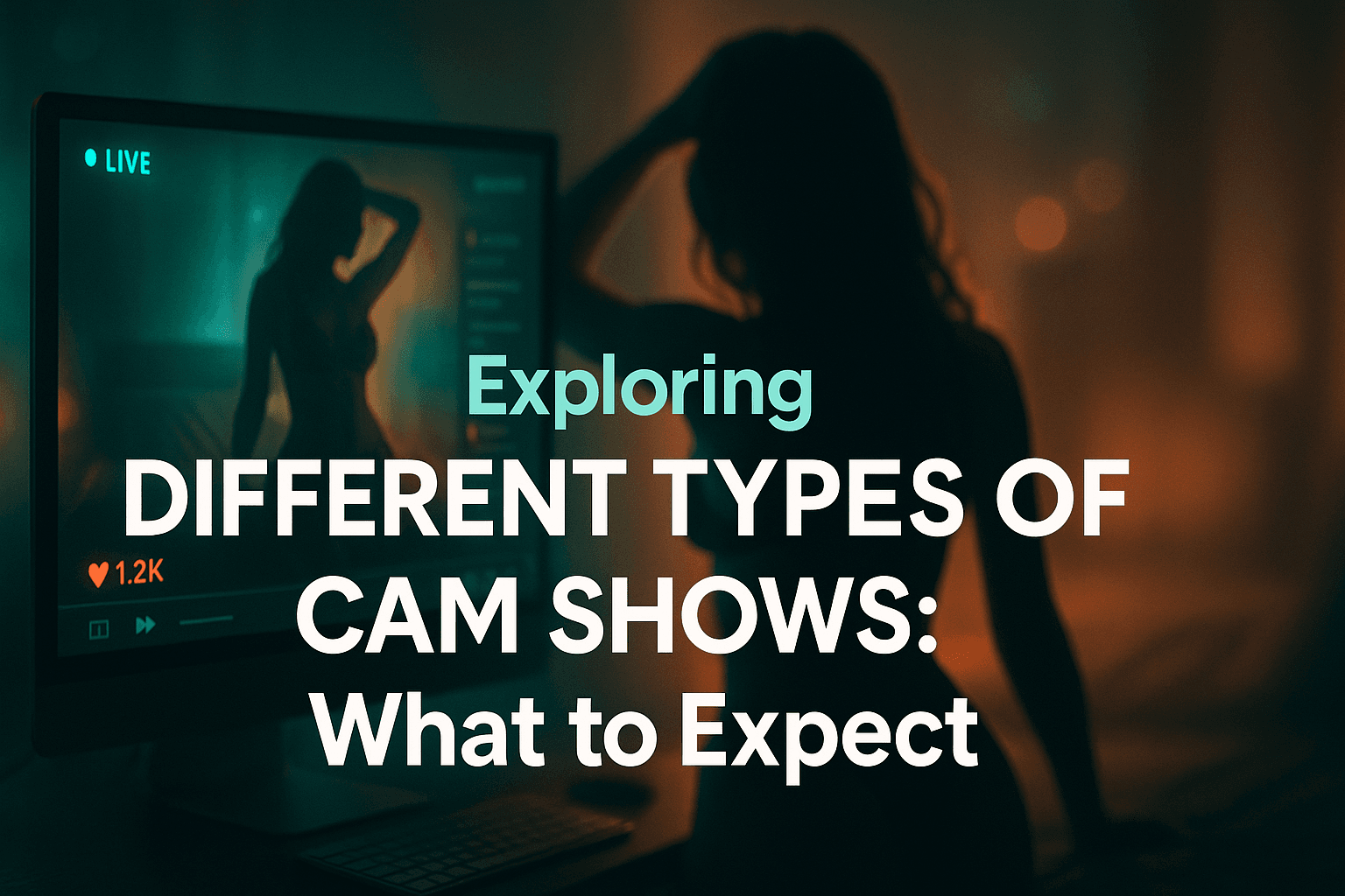 Collage of various adult cam show setups, showcasing diverse themes and performers in a vibrant online environment.